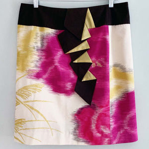 Anthropologie Floreat Rruffle Front Pencil Skirt